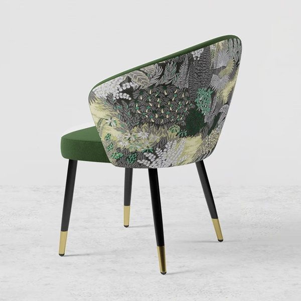 Velvet Accent Chair with Printed Back - Image 3