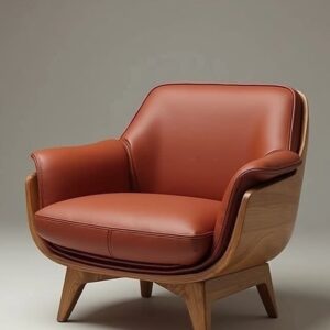 Modern Leather Lounge Armchair