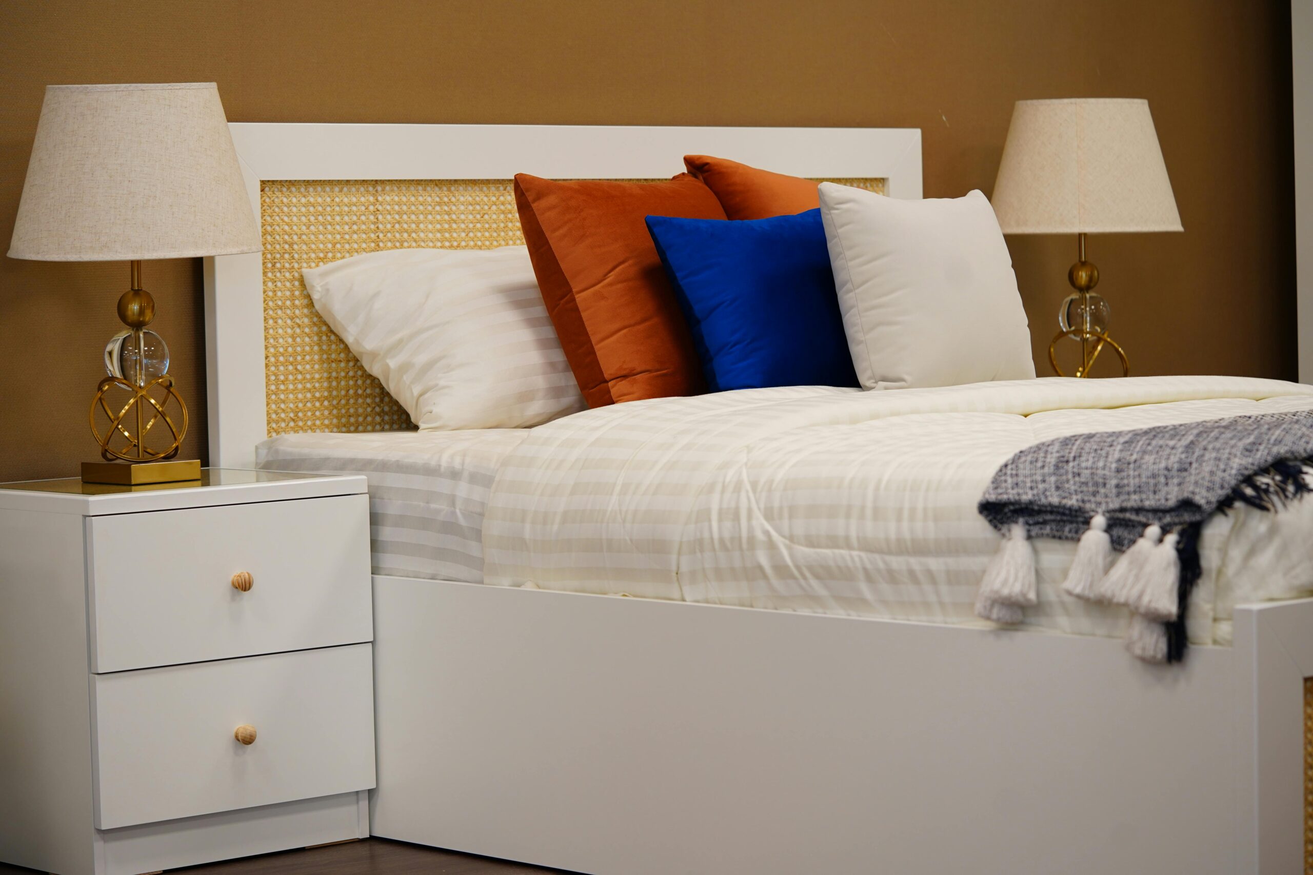 Modern Cane Panel Bed - Image 2