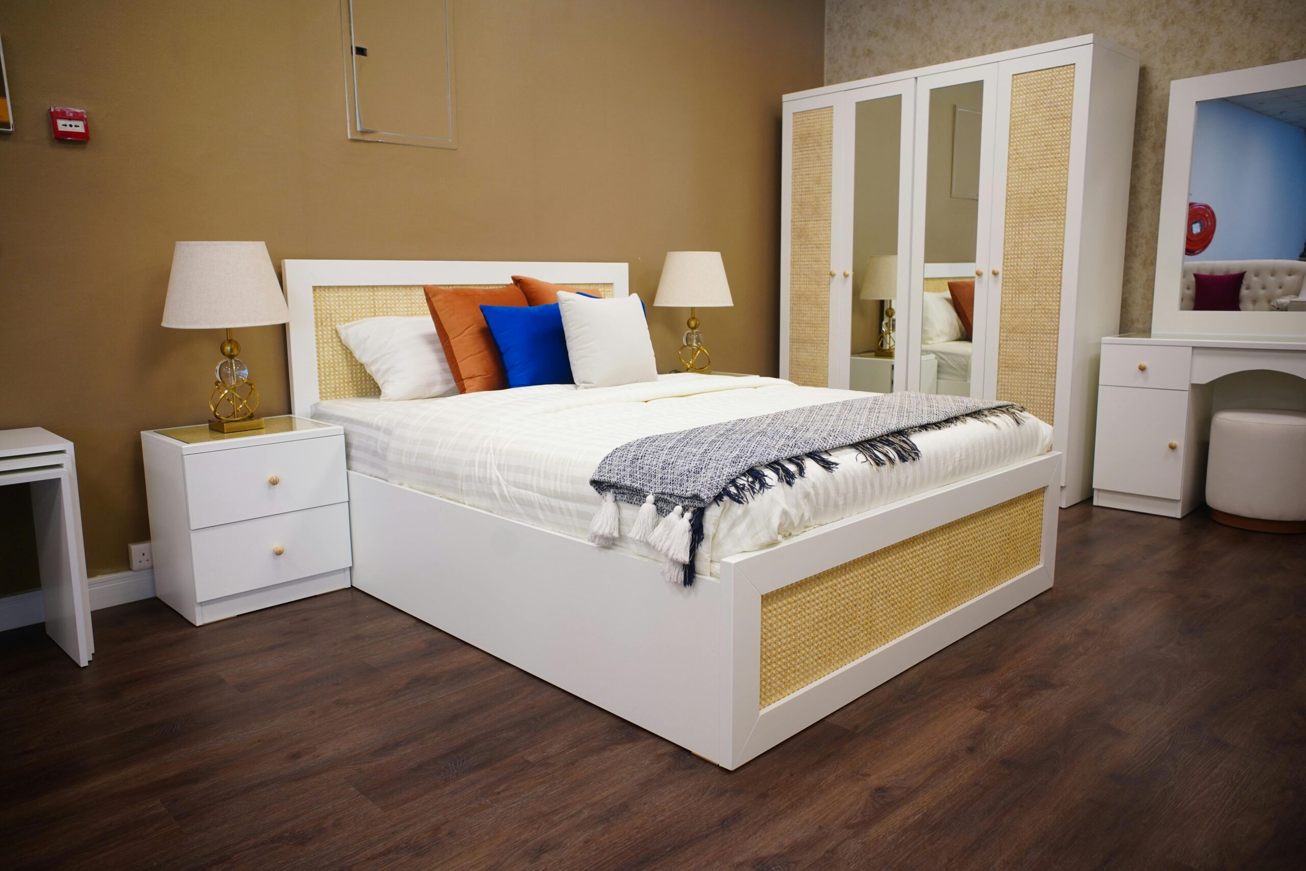 Modern Cane Panel Bed - Image 3