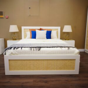 Modern Cane Panel Bed