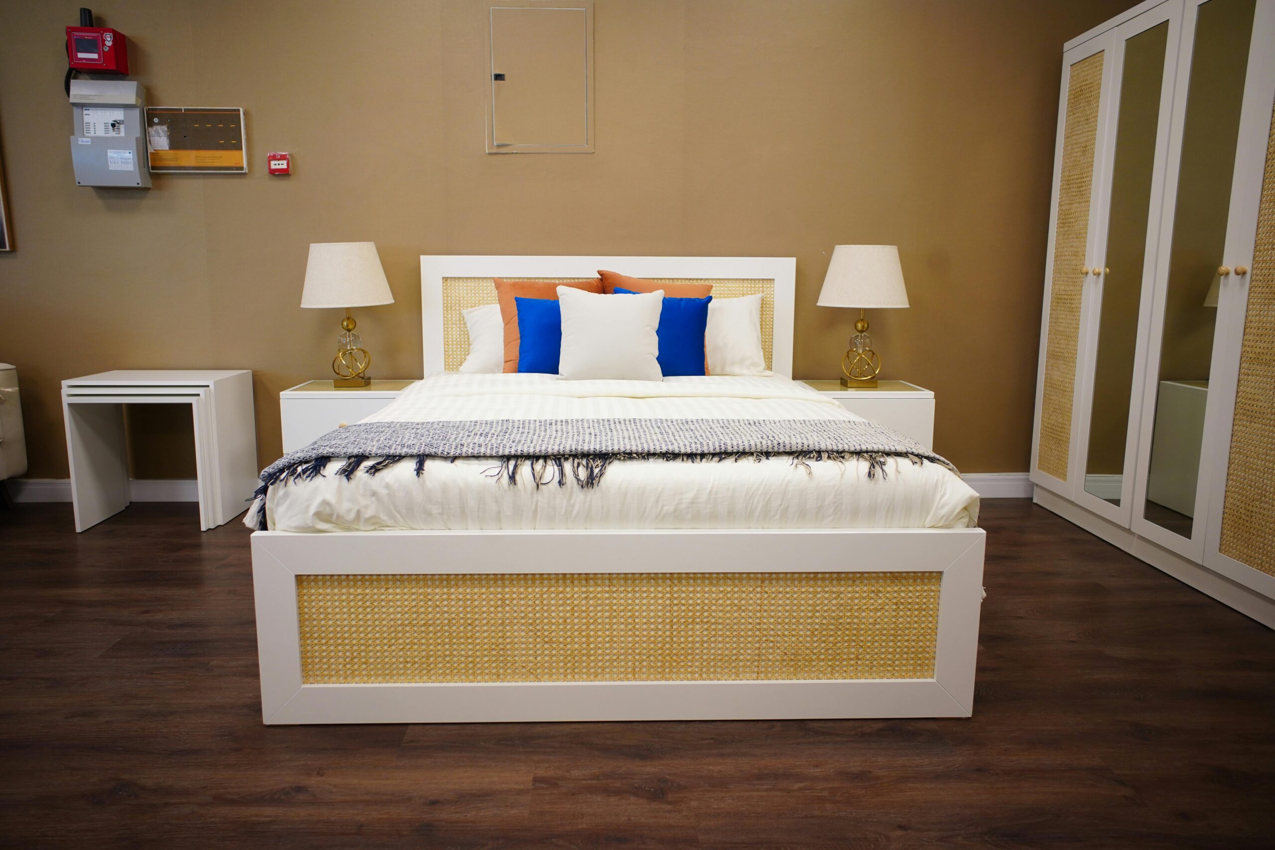 Modern Cane Panel Bed