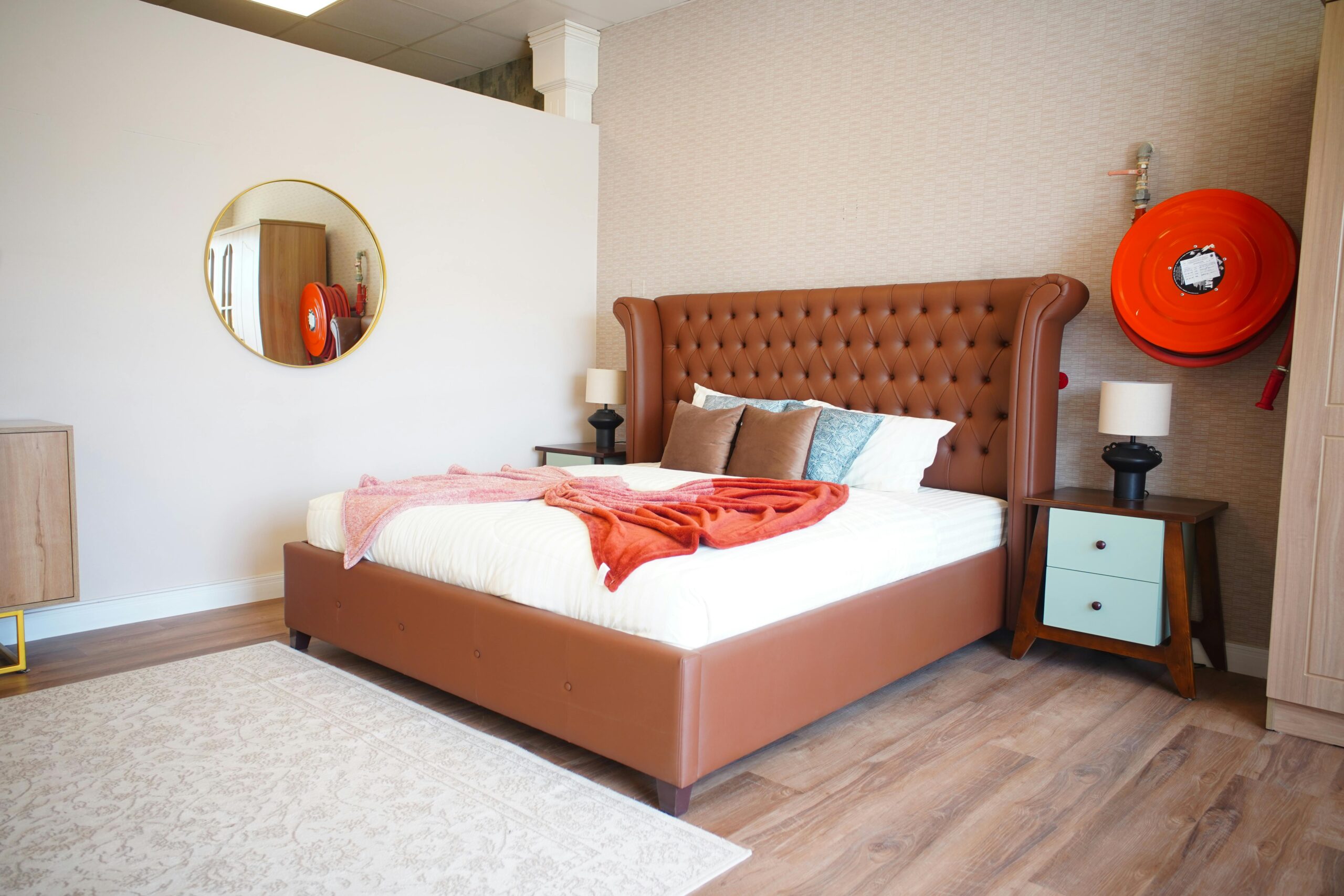 Regal Leather Wingback Bed - Image 3