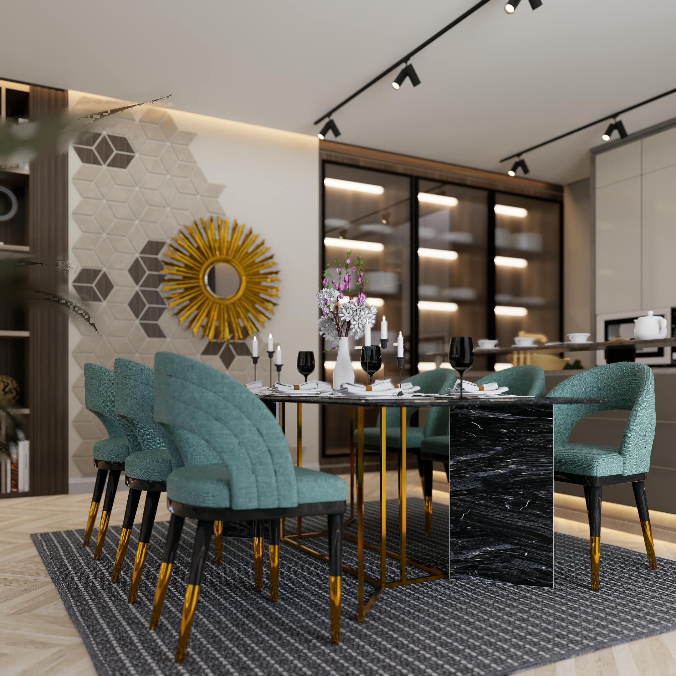 Modern Marble Top Dining Table
