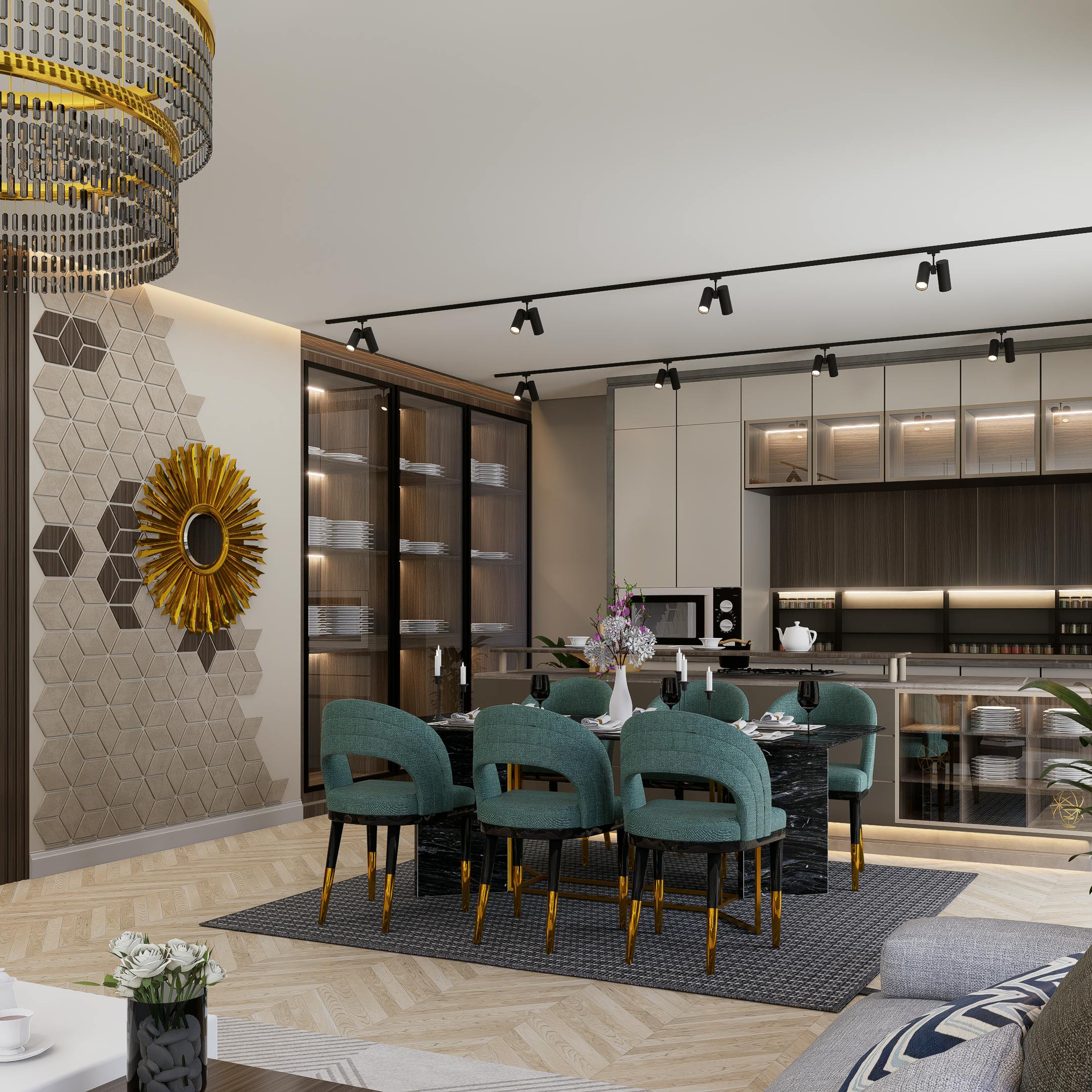 Modern Marble Top Dining Table - Image 3