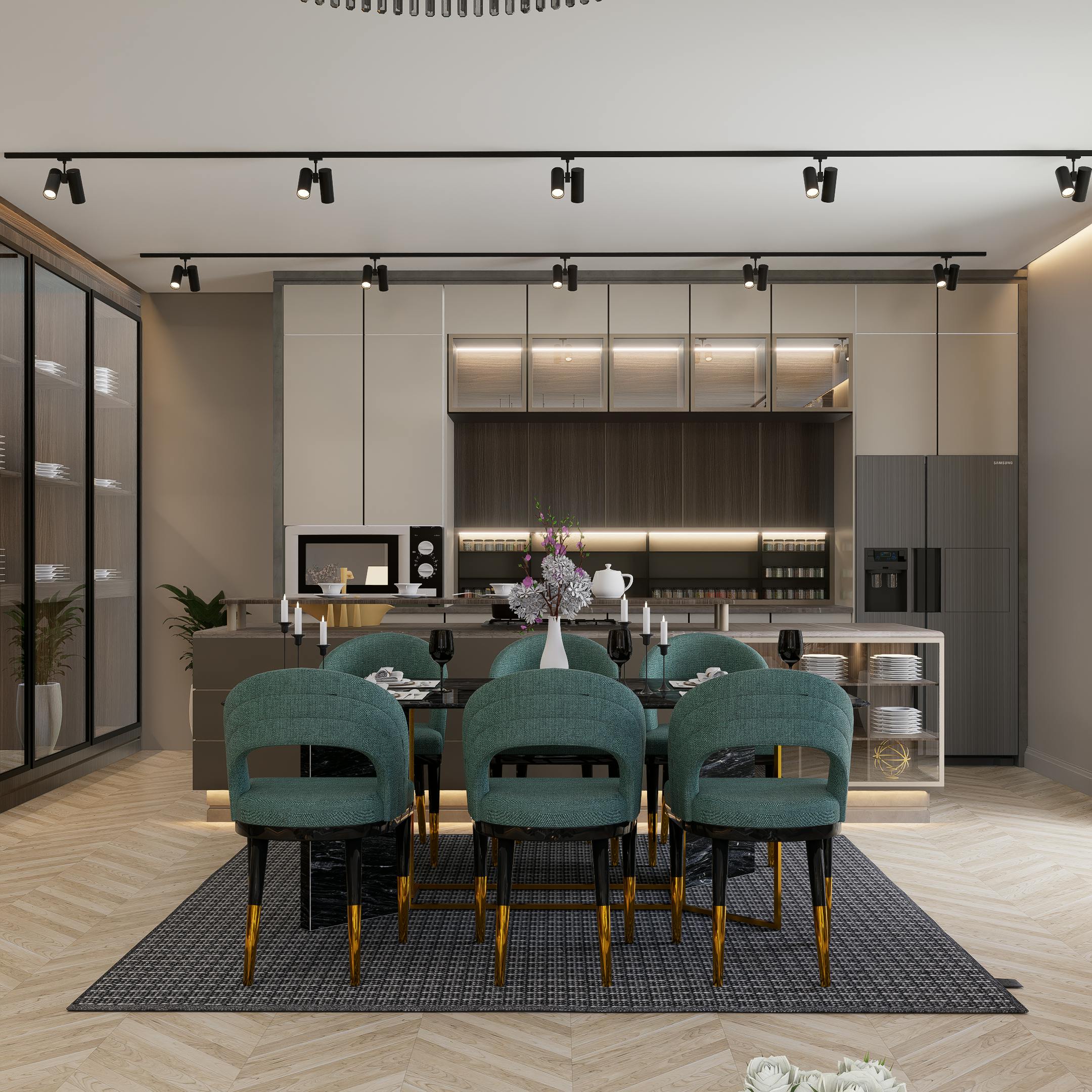 Modern Marble Top Dining Table - Image 2