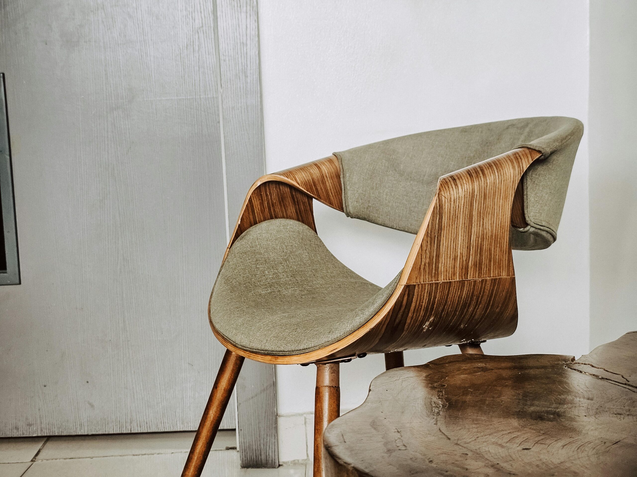 Curved Wood Designer Chair
